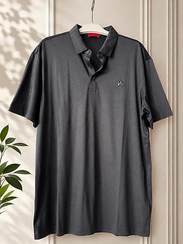 kisi koynekleri: Qara rəngli kişi polo köynəyi - Model: qısaqol, klassik polo yaxalı — 1