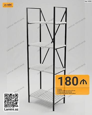 etajerka: Stellaj – La Mini - Ölçülər: D 40 × H 170 × E 70 sm - Material: metal — 1