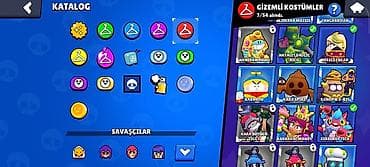kağız pullar: *BRAWL STARS HESABI* *UMUMİ MELUMAT* 28.7K KUPA,3 PRESTİJ,DYNA-1.3K 80 — 3