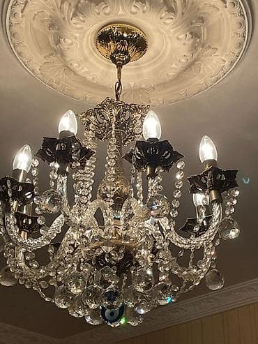 lustr: Çılçıraq, 8 lampa, Xrustal — 2