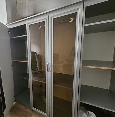 stul ev ucun: 3 qapılı, Qəhvəyi, Taxta, Açılan, Düz dolab — 3