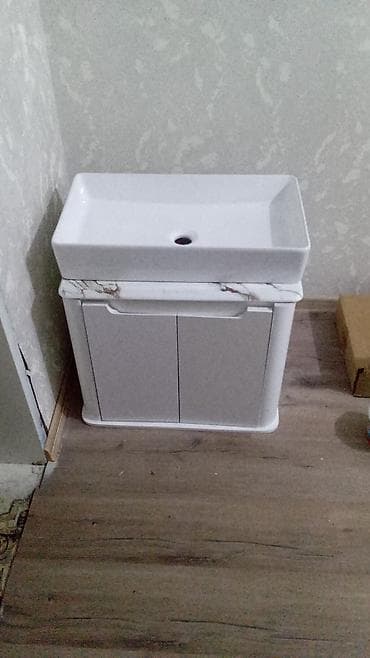 Hamam üçün tam dəst: lavabo şkafı, LED güzgü və qarışdırıcı - Lavabo