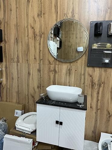 Шкафы для ванной: Hamam üçün lavabo dəsti – modern dizayn Təsvir: - Üstdən quraşdırılan — 1