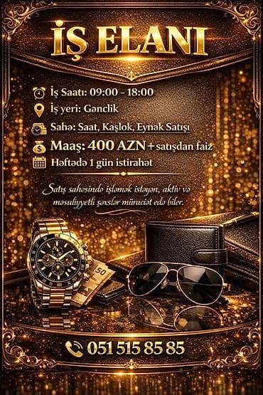 gece smeni satici: Satış məsləhətçisi tələb olunur, Aylıq ödəniş — 1