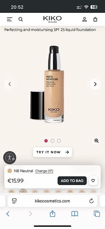 KIKO Milano Insta Moisture Foundation – 8N ton İstanbul İstinye Park — 6