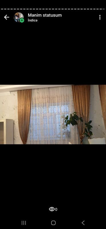 qədimi pərdə: Pərdə dəsti – 4 qol və 14 metr tül - Tül: ağ rəngli, naxışlı, yüngül — 2