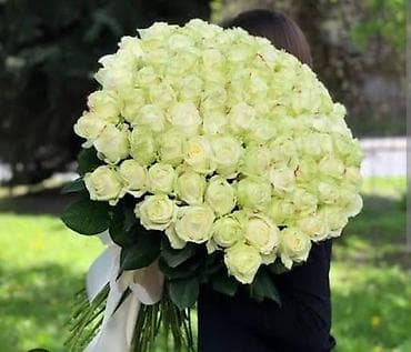 ucuz gullər: 101 Roza🌹120₼ 60 sant - Qırmızı qızılgül buketi: sıx və həcimli — 5