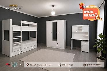 yataq baryeri: İkimərtəbəli uşaq otağı mebel dəsti kreditlə Lumia ikimərtəbəli uşaq — 1