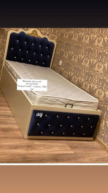 Çarpayılar: Yeni, Təknəfərlik çarpayı, Bazalı, Matras ilə, Siyirməli, Azərbaycan — 3