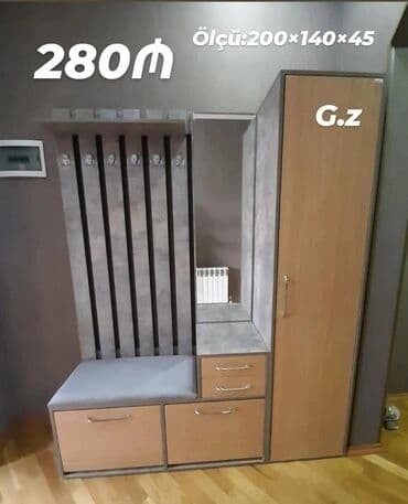 taxta oturacaq: Açılan, 1 qapı Düz dolab, Dəhliz dolabı — 1