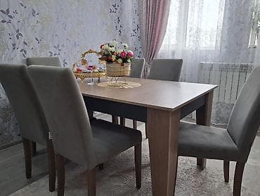 perla stullar: Qonaq otağı üçün, Açılmayan, Dördbucaq masa, 6 stul — 3