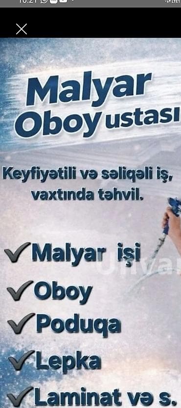 demirci malyar: Malyar və oboy ustası xidməti Keyfiyyətli və səliqəli iş, vaxtında — 2