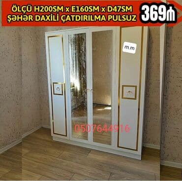 guzgulu şkaf: Новый, Распашной, 3 двери Прямой шкаф, Гардеробный шкаф — 12