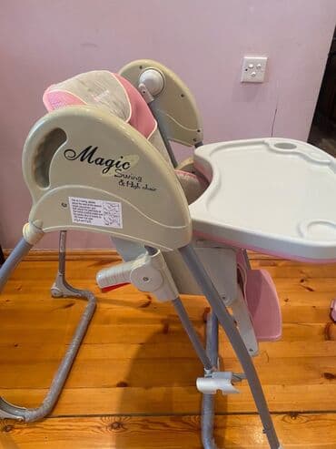 купить детский столик для кормления: Yelləncək +qidalanma kreslosu + stoı — 2