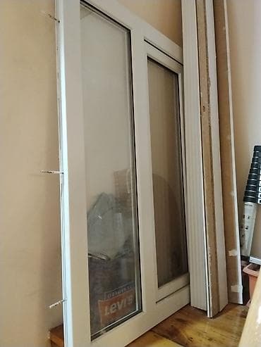 ara: Ağ rəngli PVC sürgülü pəncərə dəsti. - Material: möhkəm PVC profil - — 1