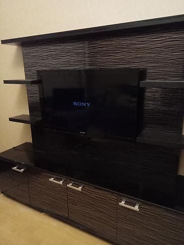 Dekorativ divar panelləri: TV-stend. тумба четырёхсекционная с распашные дверцами, чёрного цвета — 2