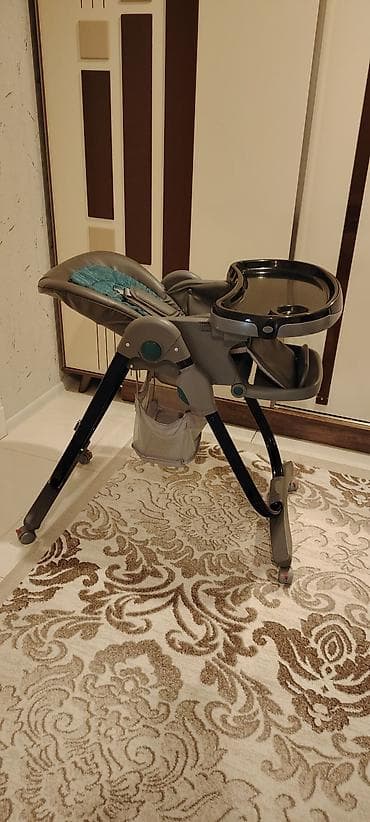 yemey masasi: Uşaq yemək stulu - Rəng: tünd boz oturacaq və karkas, qara böyük — 3