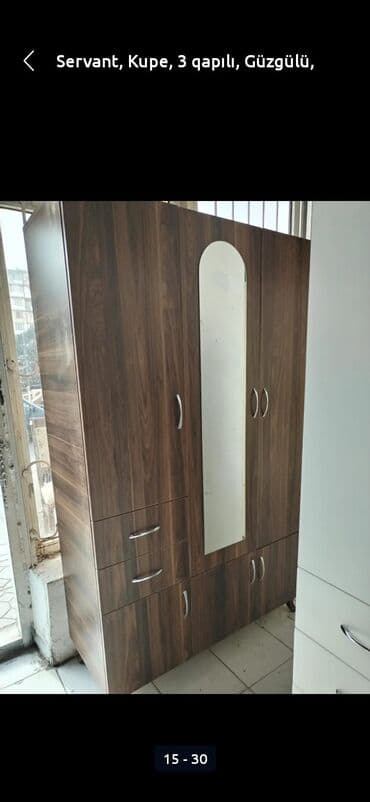 kupe şkaf: Yeni, Kupe, 3 qapılı Düz dolab, Dolab-asılqan, Azərbaycan — 13