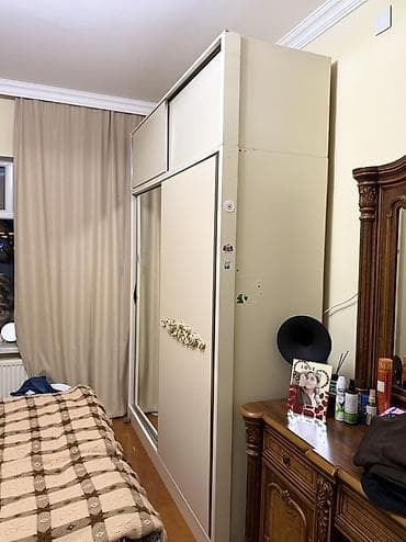 skaf kupe: 2 qapılı, Güzgülü, Bej, Digər material, Kupe, Düz dolab — 2