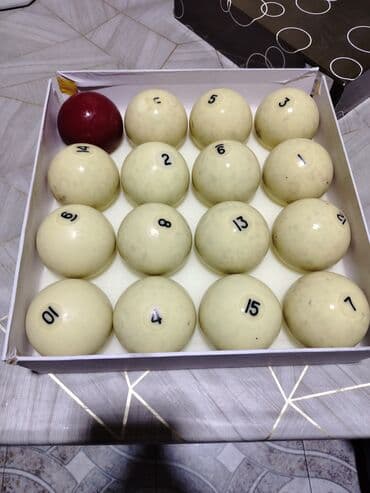Спортивные игры: Bilyard şarları dəsti - Material: mermer - Komplekt: 15 ədəd nömrəli — 1