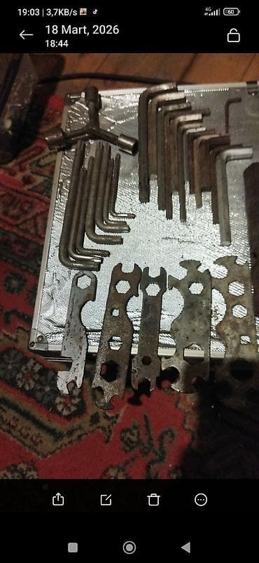 Drellər: Universal ustaxana alətləri dəsti – müxtəlif “allen” açarlar, ucluqlar — 1