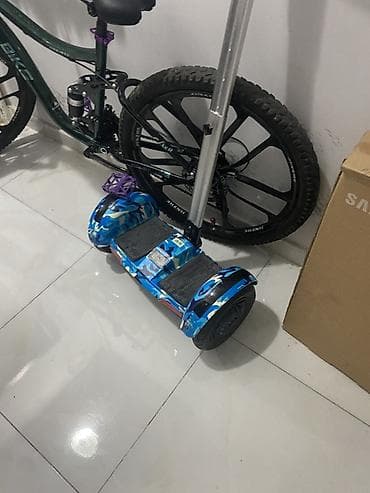 Elektrikli iki təkərli hoverboard – mavi kamuflyaj dizaynı - — 2