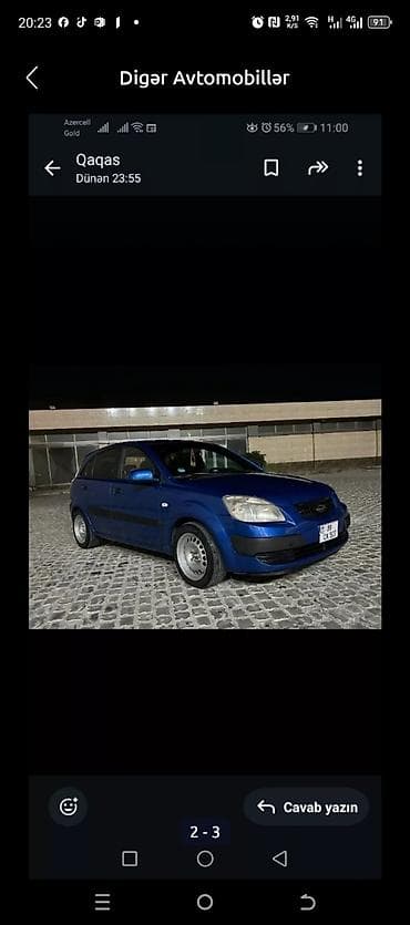 Avtomobil satışı: Kia Rio hatchback, mavi rəng. - Kuzov: 5 qapılı, kompakt hatchback - — 2