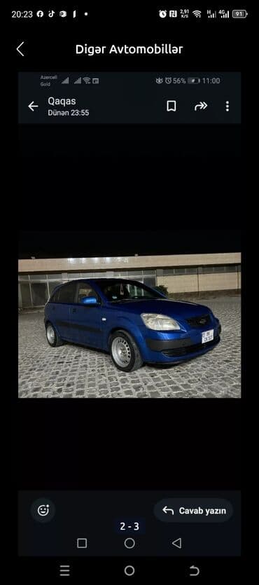 skoda fabia: Məhsul: Kia Rio hatchback - Kuzov: 5 qapılı hatchback, mavi rəng - — 2