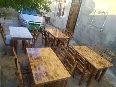 Ev üçün mebel: Bağ evləri və restoran (kafelər ) üçün masa ve stullar. İstənilən — 7