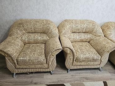 Ev üçün mebel: Salon dəsti – 3 nəfərlik divan + 2 ədəd geniş kreslo Divan acilir — 3