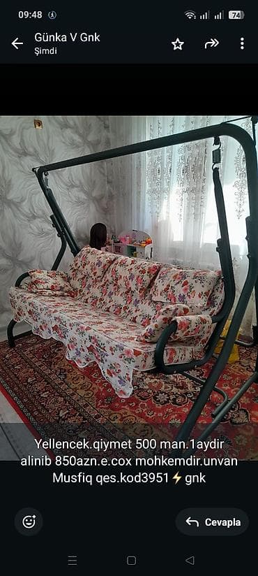 komputer kreslosu: Yellencek.qiymet 500 man.1aydir alinib 850azn.e.cox mohkemdir.unvan — 1