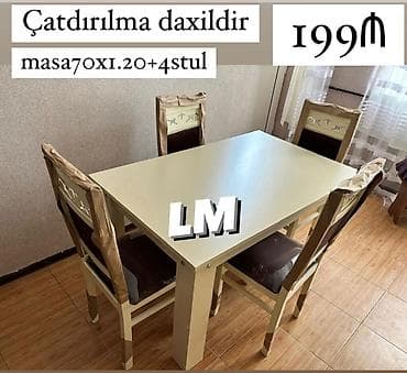 мох: Для кухни, Нераскладной, Прямоугольный стол, 4 стула — 1