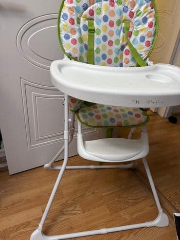yun bodilər: Uşaq üçün yemək kreslosu - Rəngarəng xallı oturacaq və arxalıq, yaşıl — 3