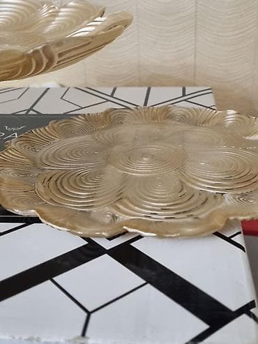 nar soku ceken: Tort və şiriniyyat qabı, rəng - Qızılı, Şüşə — 2