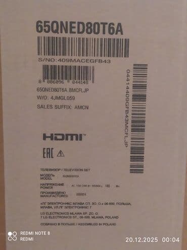 berlin televizor: Televizor QNED LG.65'(165sm.)Polşada yıgılıb — 2