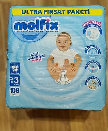 108 ədədlik paçka 3 nömrə Molfix Paçkasi 23 manat 3 paçka 108 ədədlik lalafo.az -da 108 ədədlik paçka 3 nömrə Molfix Paçkasi 23 manat 3 paçka 108 ədədlik