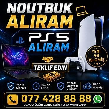 YUKSEK QIYMETE NOUTBUK PS5 ALIRAM YENI VE ISLEMIS TEKLIF EDIN