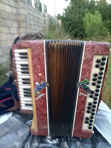 Təsvir: - Klavişli və bas düyməli akordeon - Korpus: qırmızı-mərmər