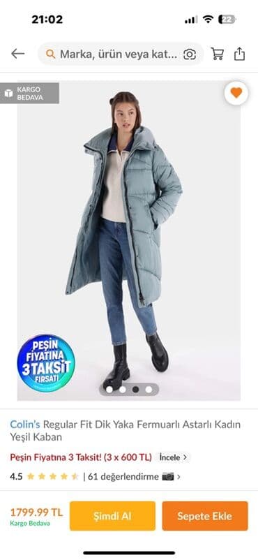 loreta kaban: Palto, ColinS, L, rəng - Boz — 2