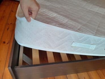 продам кровать двуспальную бу: İşlənmiş, İkinəfərlik çarpayı, Bazasız, Matras ilə, Siyirməsiz — 5