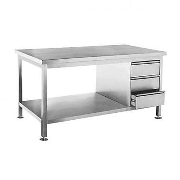Paslanmayan poladdan hazırlanan peşəkar iş masası - Material: AISI