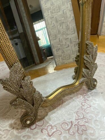 boydan guzgu: Güzgü Döşəmə üstü, Oval, Dekorativ, Naxışlı — 4