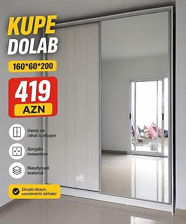 siyirmeli: Yeni, 2 qapılı, Təkərli, Kupe, Düz dolab — 1