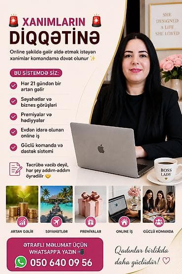 Xanımlar üçün online gəlir sistemi – komandaya qoşulmaq imkanı