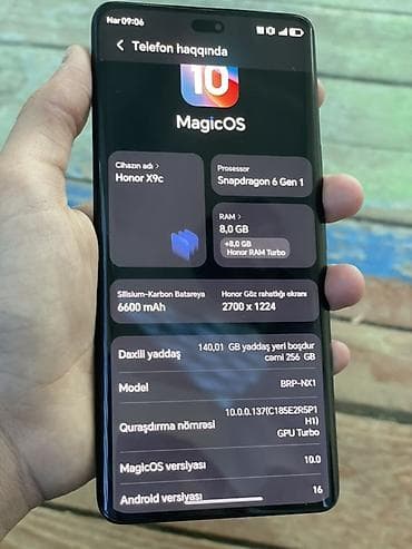 sahibinden macbook air: Honor X9c, 256 GB, rəng - Boz, Barmaq izi — 4