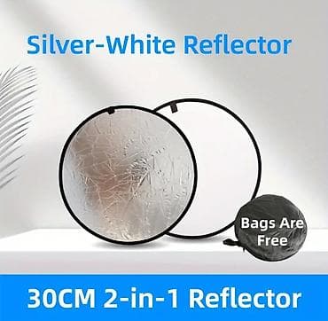 Gümüş-Ağ 2‑də‑1 Reflektor – 30 sm - İki səth: - Gümüş – yüksək əks — 1