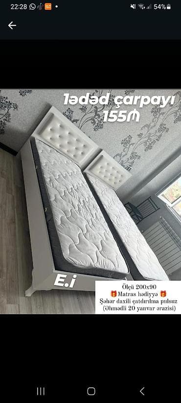 Məhsul: Tək nəfərlik çarpayı - Qiymət: 155 ₼ (1 ədəd) - Ölçü: 200 × lalafo.az -da Məhsul: Tək nəfərlik çarpayı - Qiymət: 155 ₼ (1 ədəd) - Ölçü: 200 ×