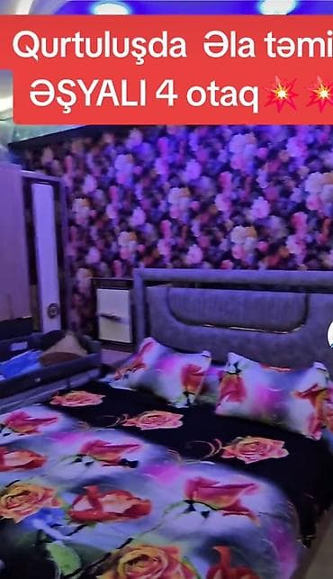 gunluk kiraye ev: Qurtuluşda tam əşyalı 4 otaqlı mənzil - Plan: ayrı mətbəx, geniş — 5