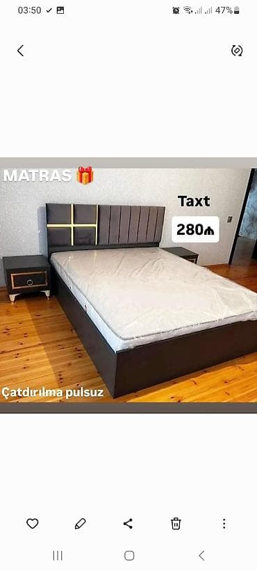 Taxt və matras dəsti - Ölçü: təxminən iki nəfərlik taxt - Rəng: tünd lalafo.az -da Taxt və matras dəsti - Ölçü: təxminən iki nəfərlik taxt - Rəng: tünd