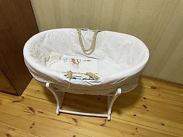 intex matras: Uşaq üçün beşik səbəti və yellənən altlıq. Təbii hörgü üslubunda — 2